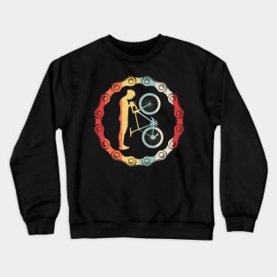 Mountain Biking Retro Vintage Gear MTB Bicycle Rider Crewneck Sweatshirt